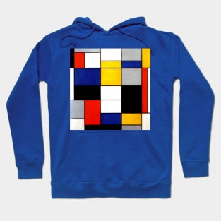 Piet Mondrian Fauvism Grunge Yellow Red and blue texture Post Impressionim Hoodie